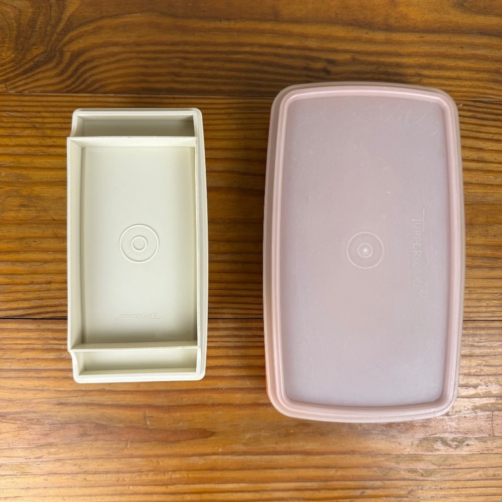Vintage Tupperware Butter Dish + Rectangular Container | Modular Kitchen Set - Picture 12 of 13